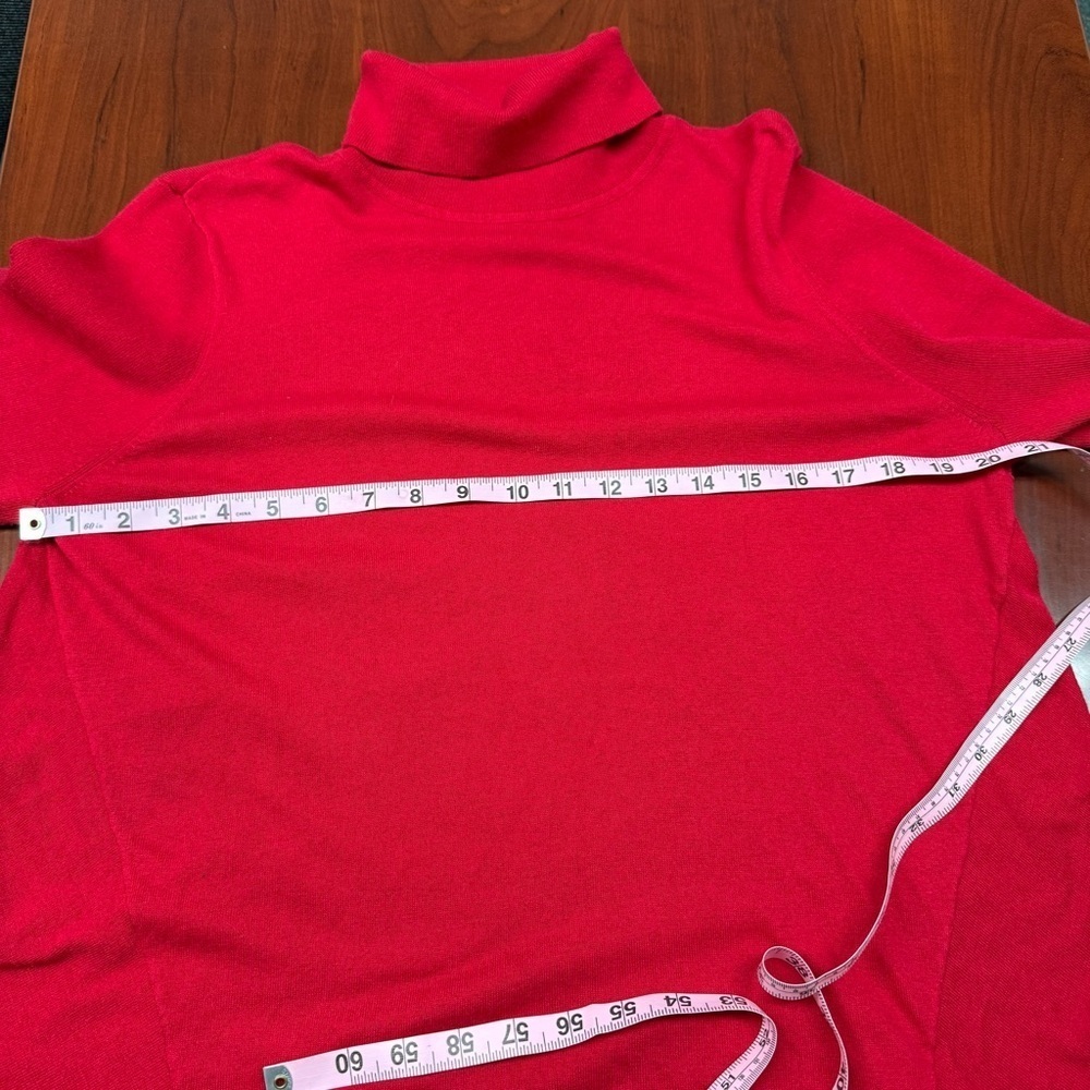 Chico’s Turtleneck Sweater Featherweight Layering Red Tunic Sz 12-L (Chico’s 2) - Picture 6 of 13